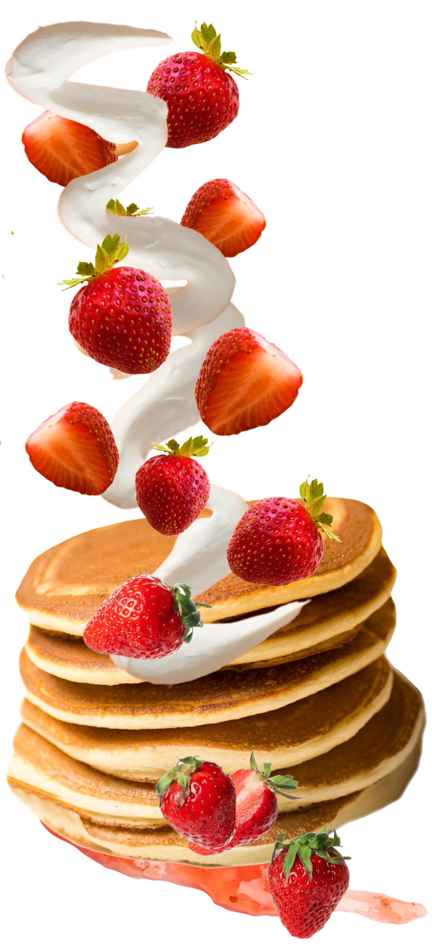 Hotcakes con Fresas y Crema